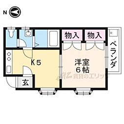 カステロレヴィパート3 1Kの間取図画像