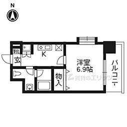 ベラジオ烏丸三条 1Kの間取図画像