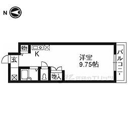 ベルフラワー 1Kの間取図画像