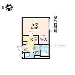 レオパレスバンブー雅 1Kの間取図画像