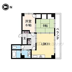 メゾンデサヴァ'90 2LDKの間取図画像