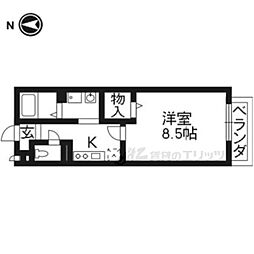 グランパルク2 1Kの間取図画像