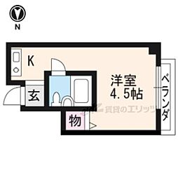 セラヴィ岩倉 1Kの間取図画像