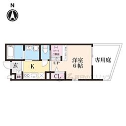REVEde京都下鴨 1Kの間取図画像