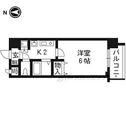 プレサンス京都御所東 1Kの間取図画像