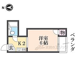マンションニュー・ホワイト 1Kの間取図画像