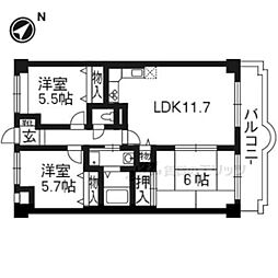 パラドール北山 3LDKの間取図画像
