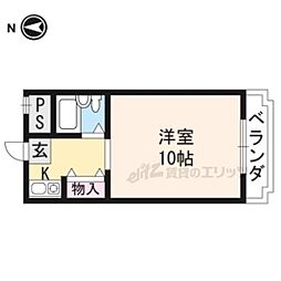 川端ハイツ 1Kの間取図画像