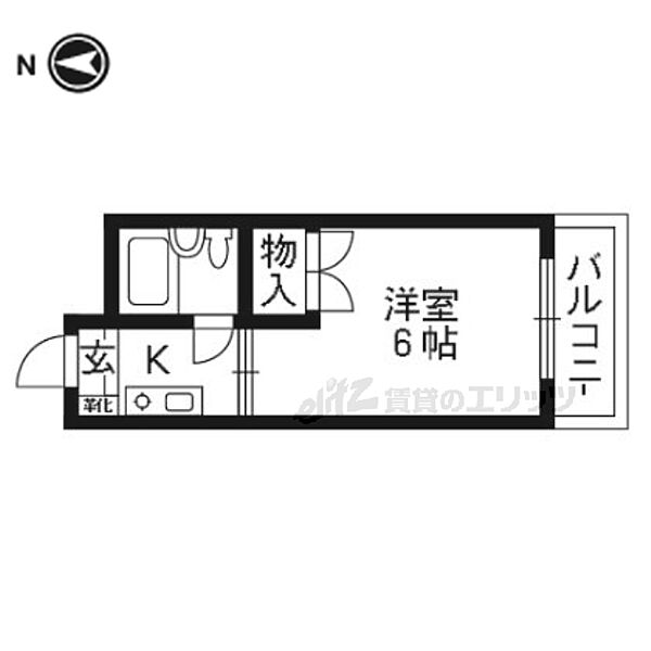 サインハイツコジマパートII 401｜京都府京都市右京区西院春栄町(賃貸マンション1K・4階・16.38㎡)の写真 その2