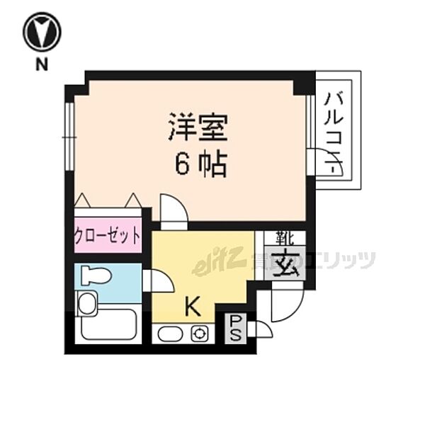 エスポワールＴ 2-B｜京都府京都市右京区常盤馬塚町(賃貸マンション1K・2階・18.84㎡)の写真 その2