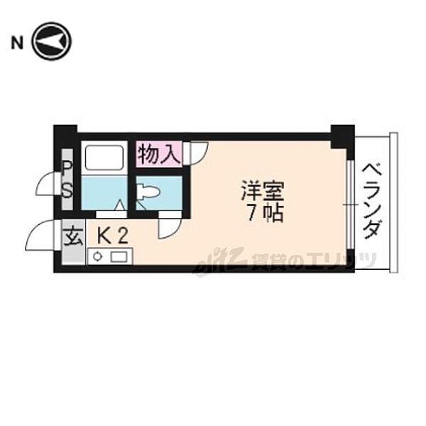 京都府京都市右京区宇多野長尾町(賃貸マンション1K・2階・19.50㎡)の写真 その2