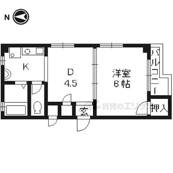 京都府京都市下京区中堂寺北町(賃貸マンション1DK・3階・25.19㎡)の写真 その2