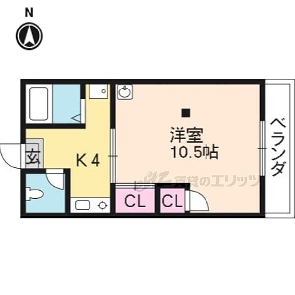 グリーンハイツ紫野 E-17｜京都府京都市北区紫野上柏野町(賃貸アパート1K・2階・27.00㎡)の写真 その2