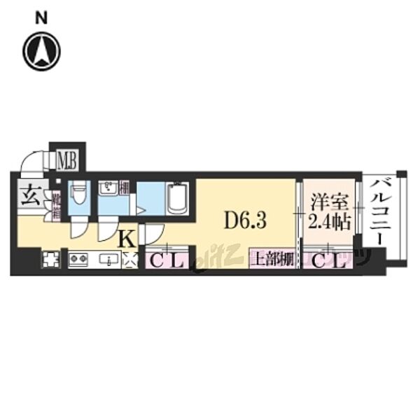 ソルテラス京都洛南 401｜京都府京都市南区唐橋平垣町(賃貸マンション1DK・4階・30.60㎡)の写真 その2