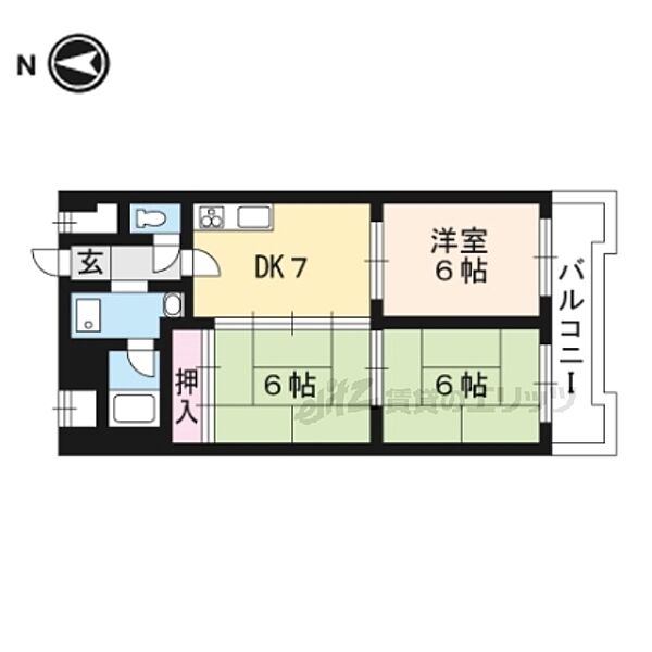 ロイヤルコーポ 202｜京都府京都市右京区西院高田町(賃貸マンション3DK・2階・60.45㎡)の写真 その2