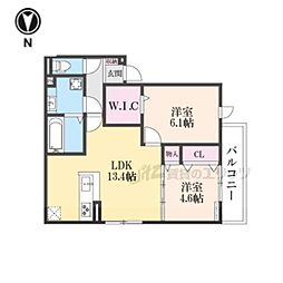 D-RESIDENCE東寺 3階2LDKの間取り