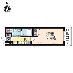 アーバンフラッツ四条西洞院 3階1Kの間取り