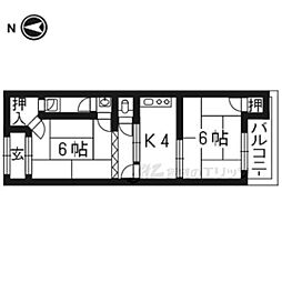 ハイツスガ2 2Kの間取図画像