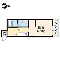 クレア　ラ・クーオ 1階1Kの間取り