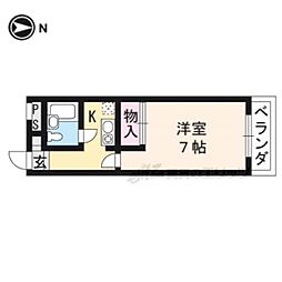 コーポコルムス 3階1Kの間取り