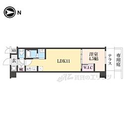 スワンズ京都東寺ガーデン 1LDKの間取図画像