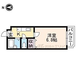 フラッツ7 1Kの間取図画像