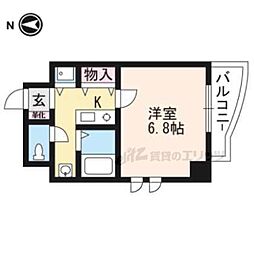 グランドパレス京都烏丸五条 1Kの間取図画像
