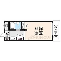 メゾン・ド嵯峨野 ワンルームの間取図画像