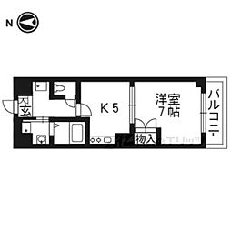 M.Gヒルズ四条河原町 1DKの間取図画像