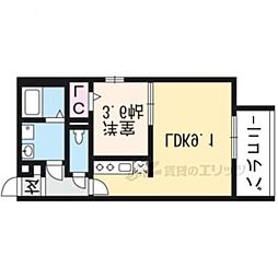ディアコート桂 1LDKの間取図画像