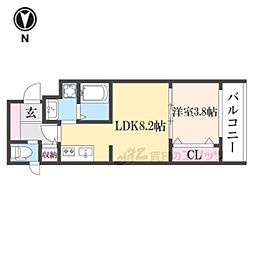 MJC京都西大路2 1LDKの間取図画像