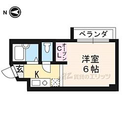 七条ソフィア 1Kの間取図画像