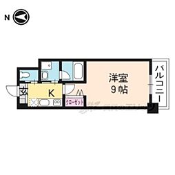 グランレブリー太秦天神川 1Kの間取図画像