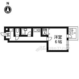 リバティ大和大路 1Kの間取図画像