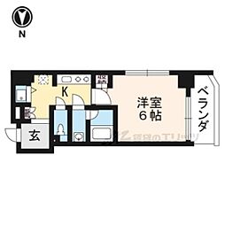 CQレジデンス京都御所西 1Kの間取図画像