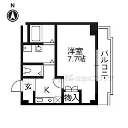 ステーション・フロント桂 1Kの間取図画像