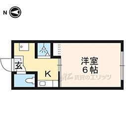 東楽ハイツ 1Kの間取図画像
