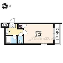 ベルヴィ武者小路 1Kの間取図画像