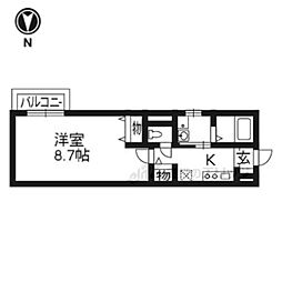 フォレスト 1Kの間取図画像