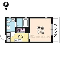 グレース白梅町 1Kの間取図画像