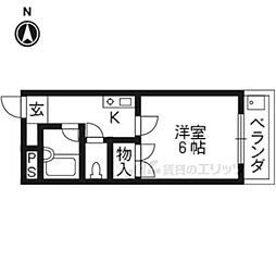 コスモハイツやさか 1Kの間取図画像