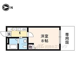 フラッティ一条智恵光院 1Kの間取図画像