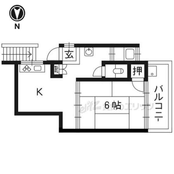 京都府京都市左京区吉田中大路町(賃貸アパート2K・1階・32.49㎡)の写真 その2