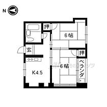 加藤マンション 2-E ｜ 京都府京都市左京区下鴨宮崎町（賃貸マンション2K・2階・39.00㎡） その2