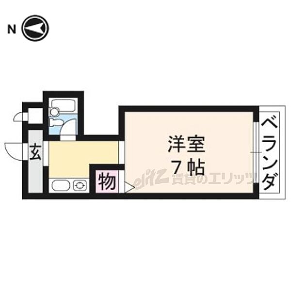 ブレアコート北山 205｜京都府京都市左京区下鴨北芝町(賃貸マンション1K・2階・22.62㎡)の写真 その2