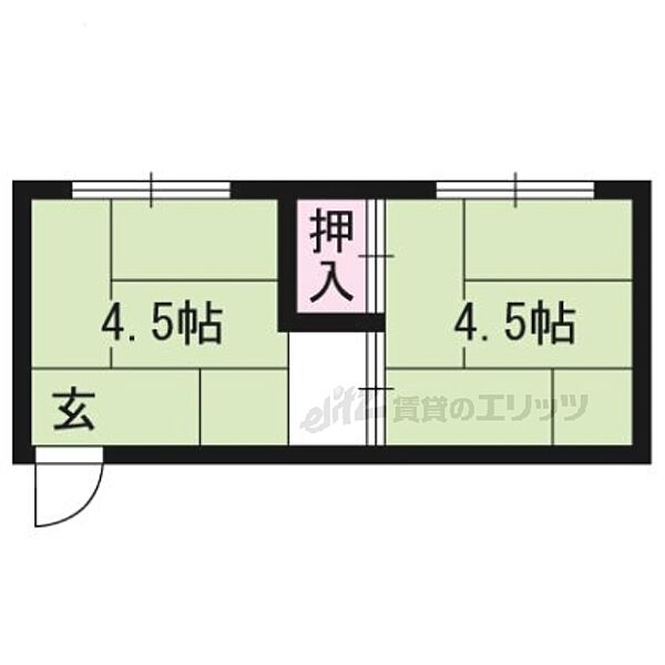 清雲荘 9｜京都府京都市左京区松ケ崎東町(賃貸アパート1R・1階・16.50㎡)の写真 その2