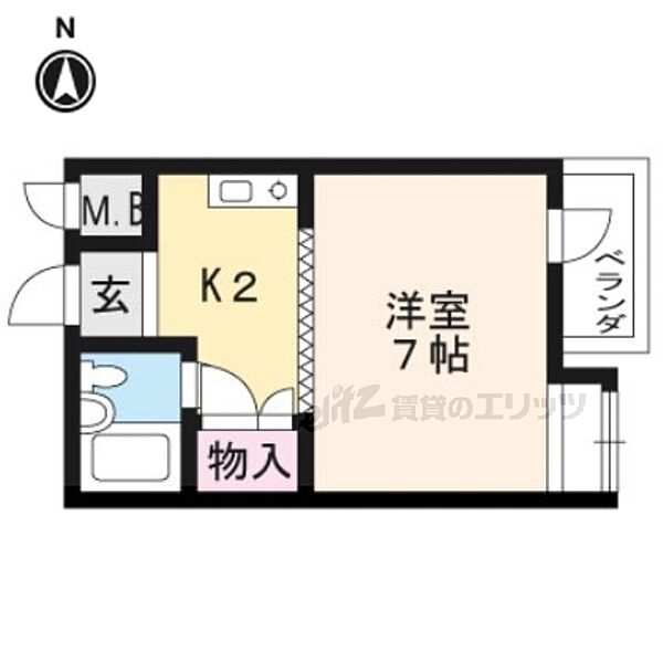 ハイツおおくら 1-D｜京都府京都市北区紫野上野町(賃貸マンション1K・1階・20.52㎡)の写真 その2