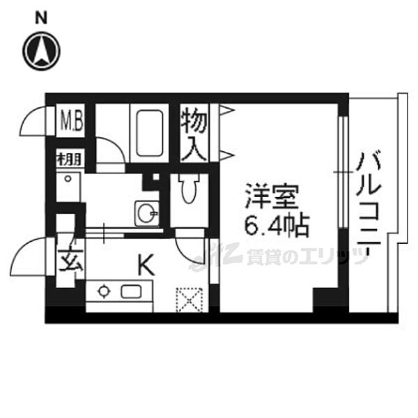 京都府京都市北区平野鳥居前町(賃貸マンション1K・1階・22.40㎡)の写真 その2