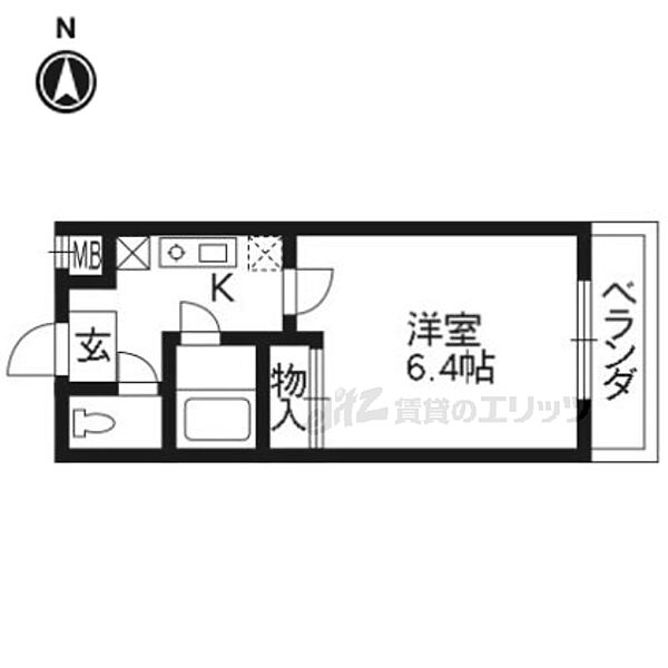 京都府京都市左京区松ケ崎堀町(賃貸マンション1K・2階・20.00㎡)の写真 その2