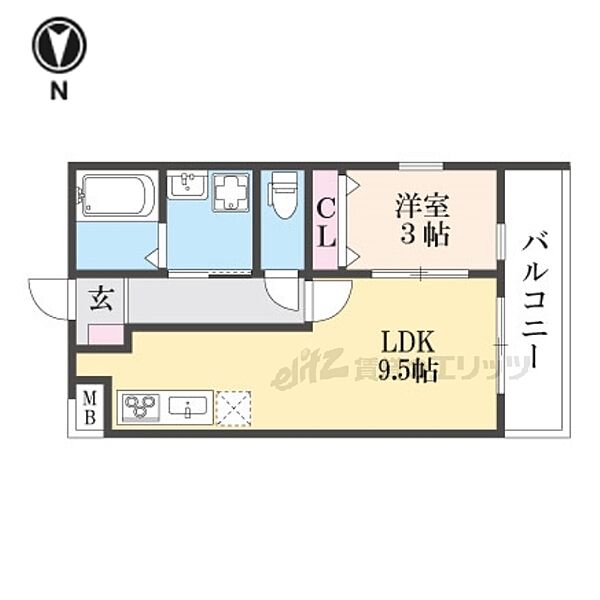 仮）Ｒｅｃｕｅｒｄｅ宝ヶ池 101｜京都府京都市左京区山端大塚町(賃貸アパート1LDK・1階・33.23㎡)の写真 その2